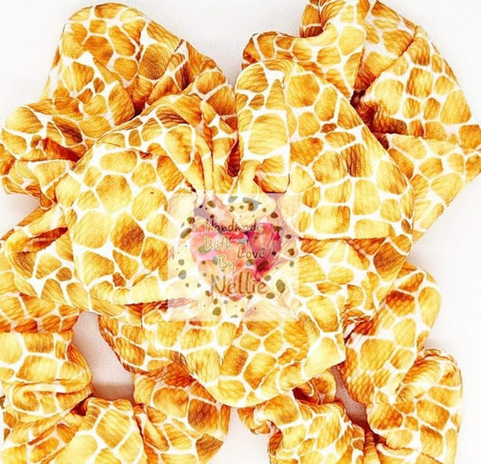 Giraffe Print Handmade Scrunchie