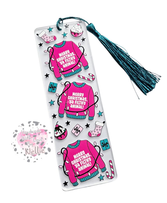 Merry Christmas Ya Filthy Animal Jumper Bookmark