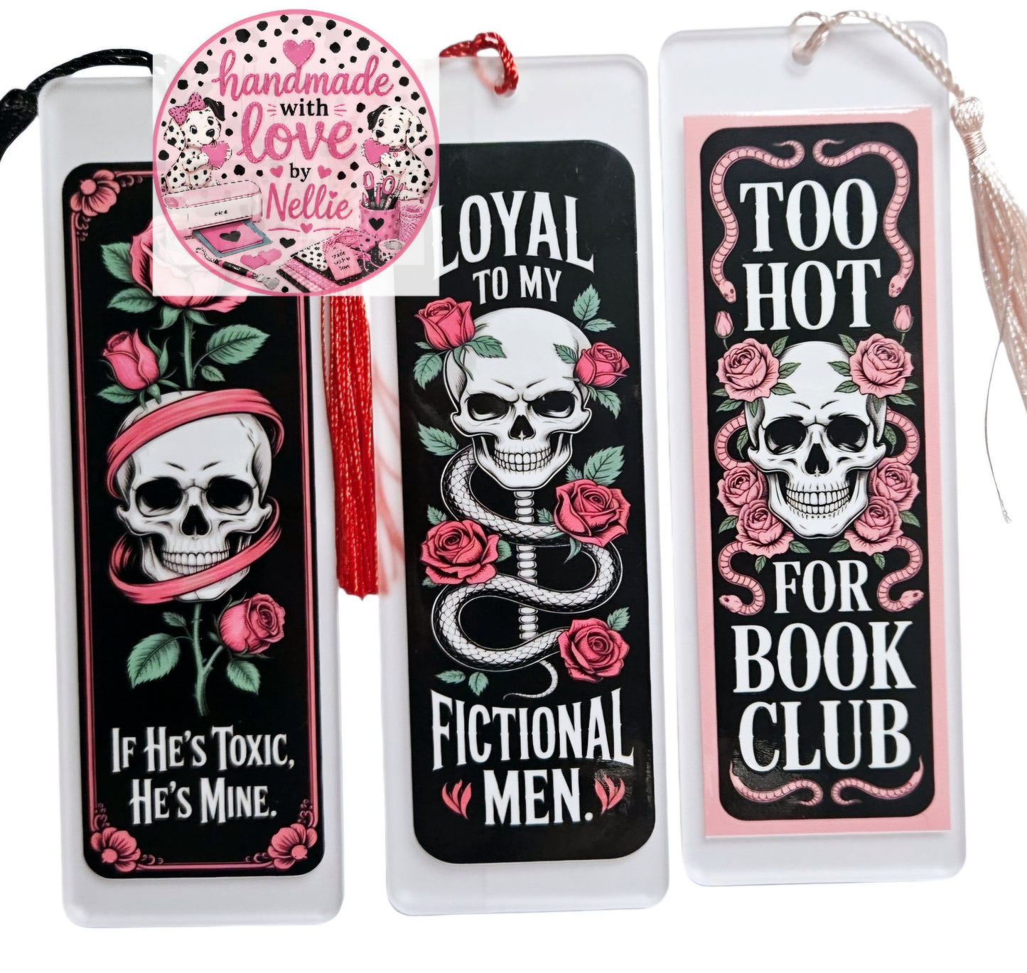 Dark Romance Skull Acrylic Bookmarks