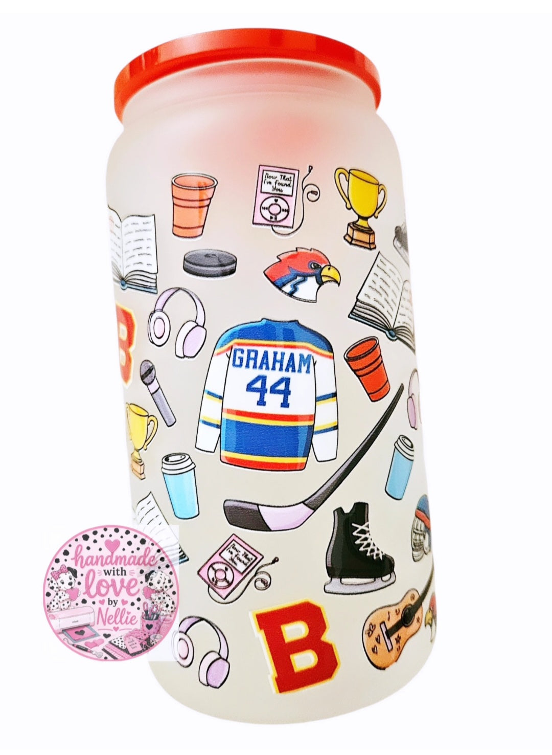 Off-Campus Hockey Romance Inspired Glass Can