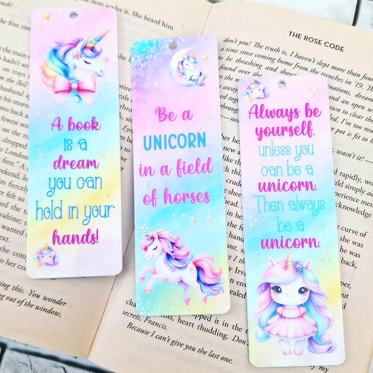 Unicorn Themed Bookmarks