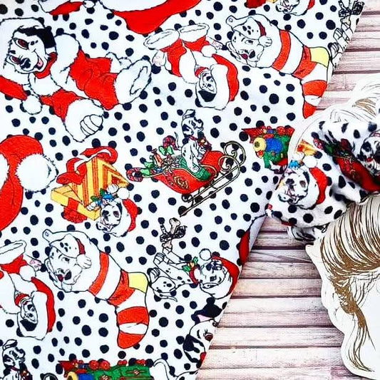 Dalmatian Christmas Handmade Scrunchie