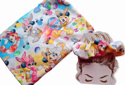 Easter Mickey/Minnie Handmade Scrunchie