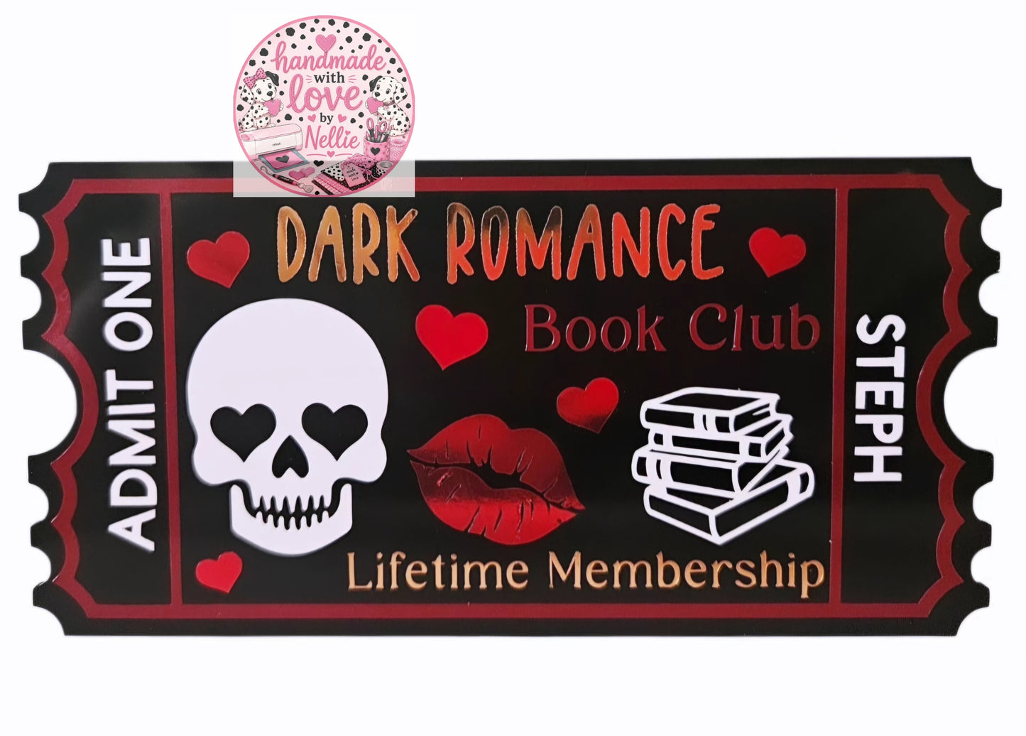 Dark Romance Book Club Bookish Acrylic Ticket