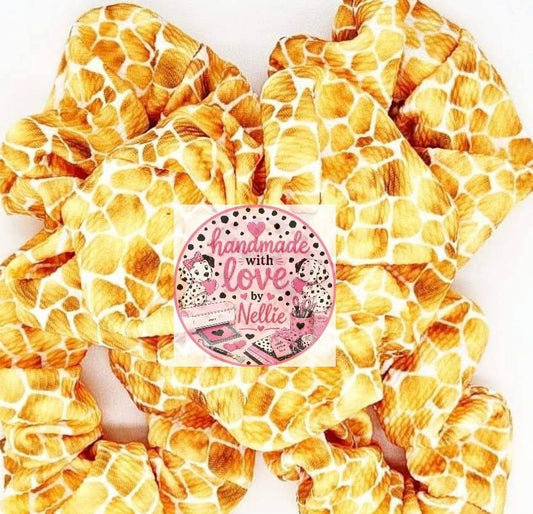 Giraffe Print Handmade Scrunchie