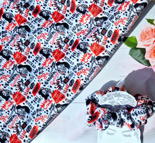 Cruella De Vil Handmade Scrunchie