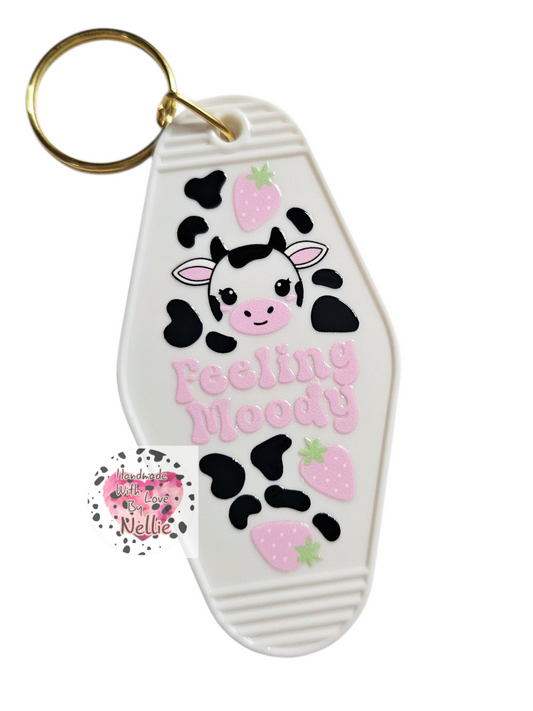 Strawberry Cow Keyring