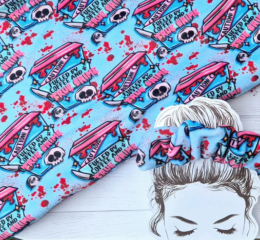 Coffee & True Crime Handmade Scrunchie